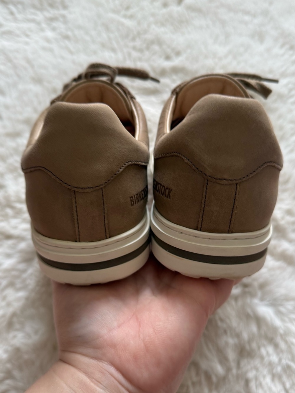 Birkenstock Bend Low Casual Sneaker Beige Leather Size EU 40 / US 9 - Picture 5 of 9